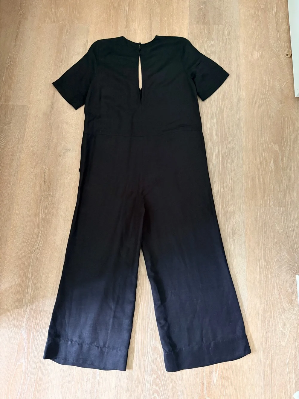 Banana Republic Modern Black Viscose Linen Wide Leg Jumpsuit-XS
